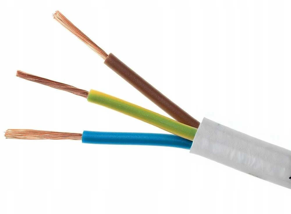 Nkt Spoka Akcyjna Kabelis elektrinis suvytas H03VV-F OMY 3x1,5mm2 300V NKT balta 100m