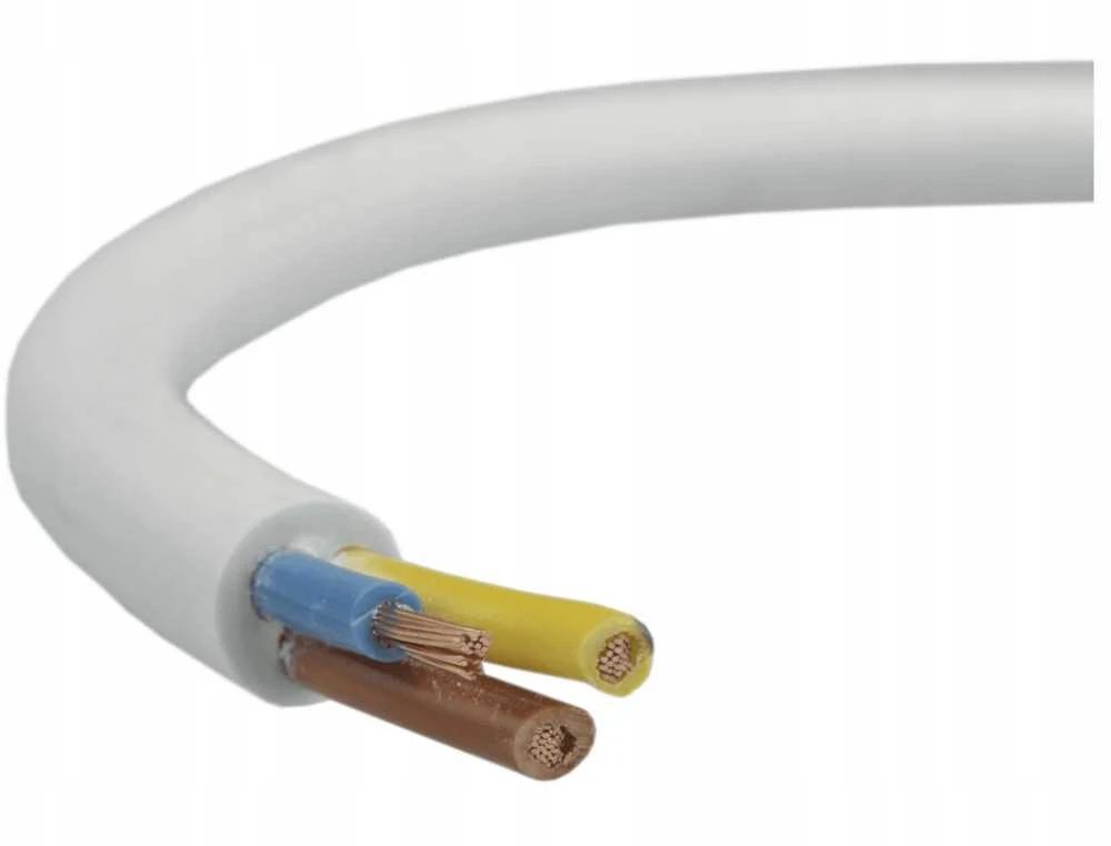 Nkt Spoka Akcyjna Kabelis elektrinis suvytas H03VV-F OMY 3x1,5mm2 300V NKT balta 100m