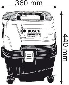 Bosch dulkių siurblys GAS 15 PS 15L su maitinimo lizdu įrankiui