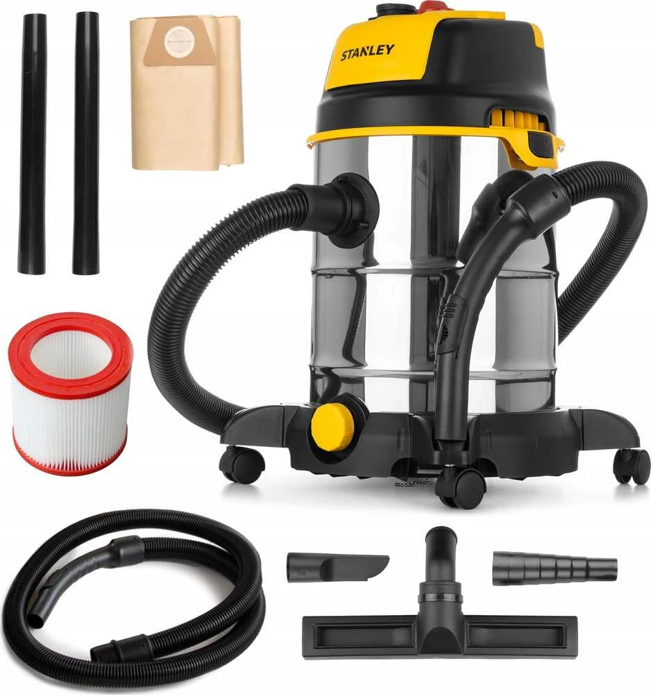 Pramoninis dulkių siurblys STANLEY Wet&Dry SXVC30XTDE, 1600W, lizdas įrankiams