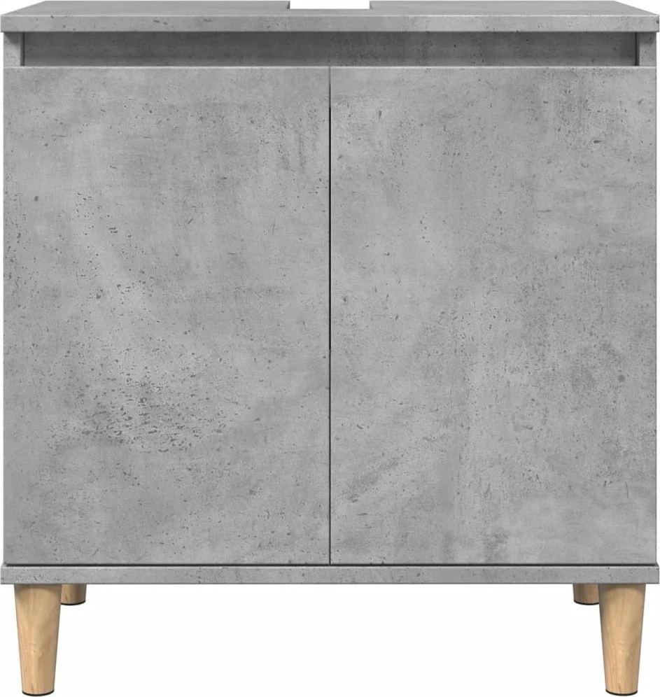 Spintelė praustuvui, betono pilka, 58x33x60cm, apdirbta mediena