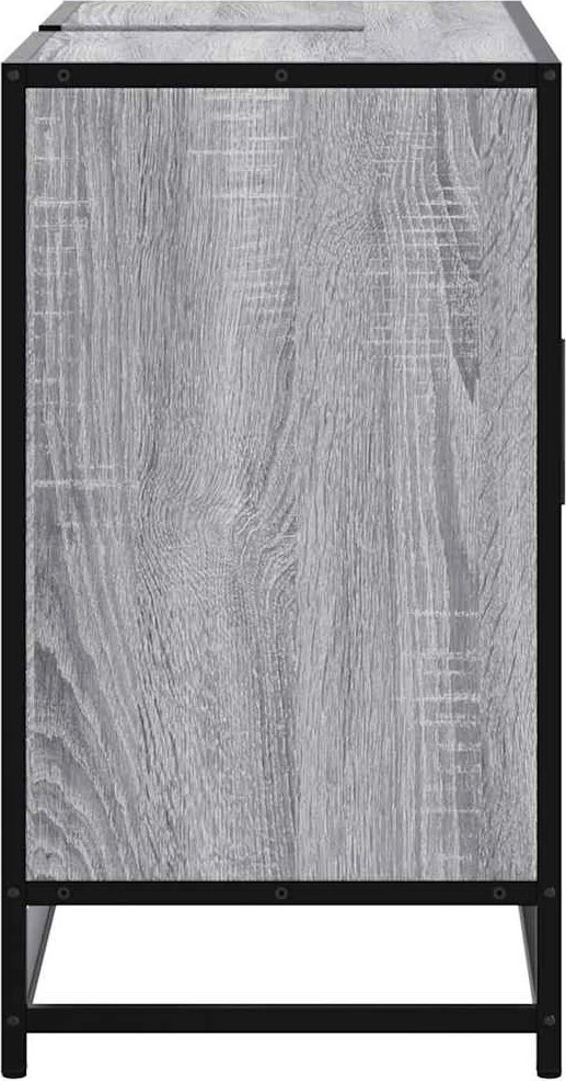 Vonios spintelė praustuvui, pilka ąžuolo, 80x33x60cm, mediena