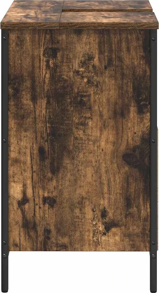 Vonios kambario spintelė praustuvui, dūminto ąžuolo spalvos, 60x34,5x60 cm