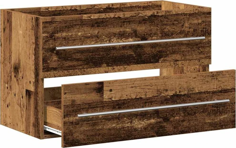 Vonios kambario spintelė, praustuvas, senovinė mediena, 80x38,5x48 cm, inžinerinė mediena