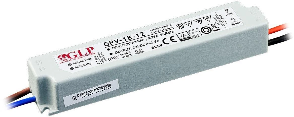 Maitinimo šaltinis GLP GPV-18-12 12V 1.5A 18W