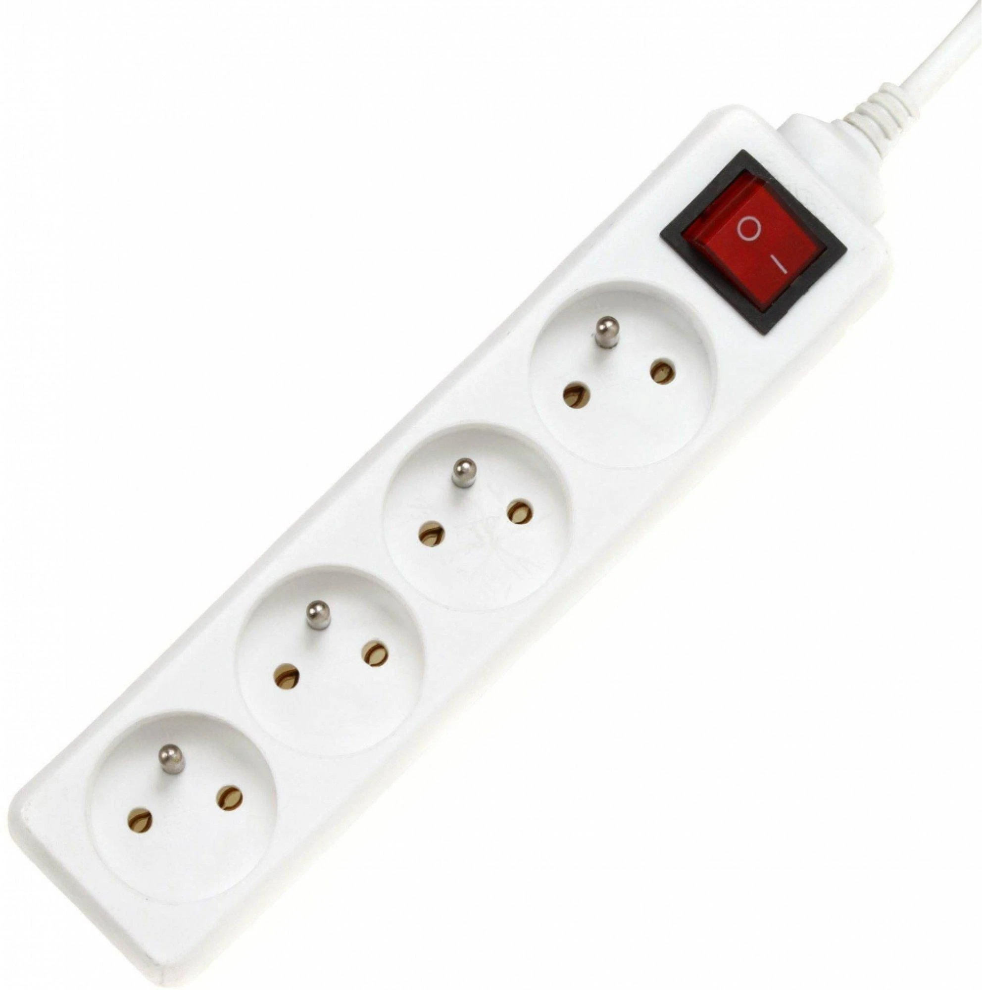 PREMIUMCORD Prailginimo laidas 230V 7m, 4 lizdai + jungiklis, baltas