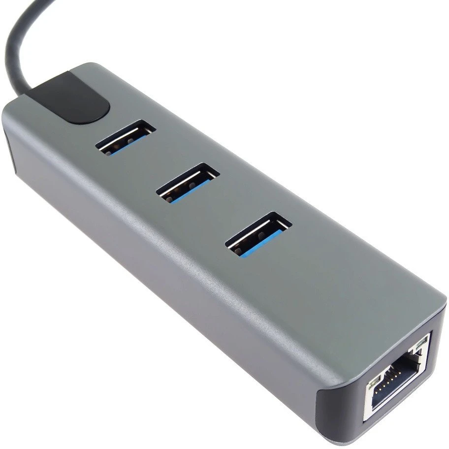„PremiumCord“ adapteris USB-C su gigabito 10/100/1000 Mbps + 3 USB 3.2 jungtimis