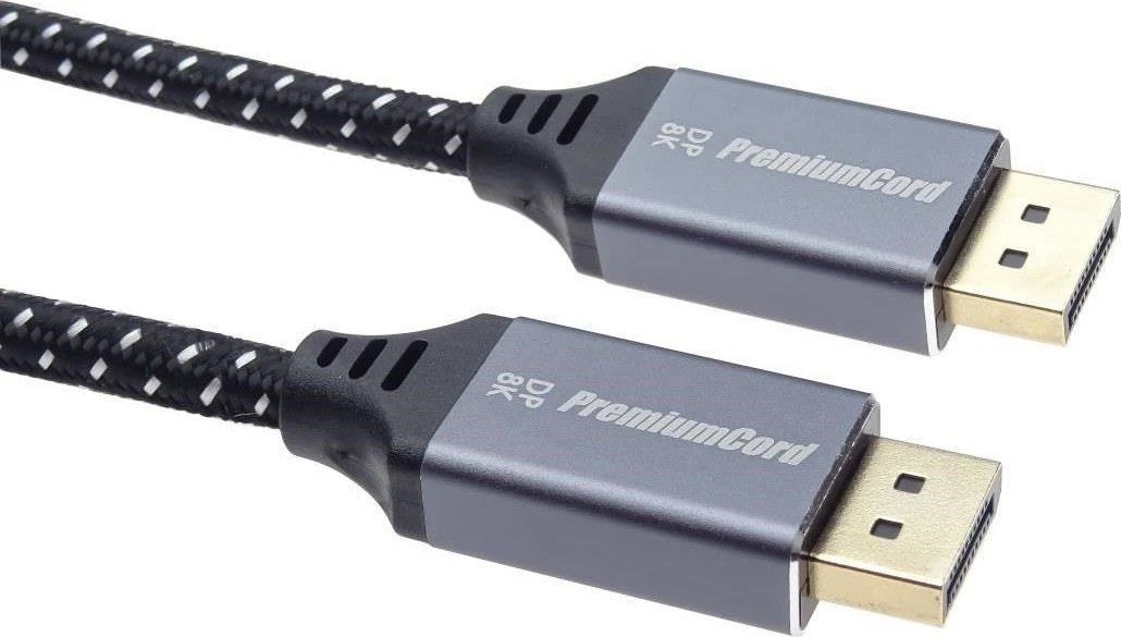PREMIUMCORD Cable DisplayPort 1.4 jungiamasis laidas, metalinės ir paauksuotos jungtys, 3 m