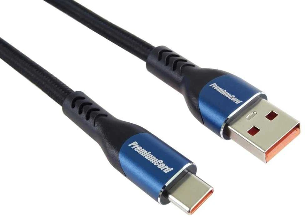 „PremiumCord“ USB kabelis PREMIUMCORD USB-C į USB 2.0 kabelis, įkrovimas, 5A, 0,5 m