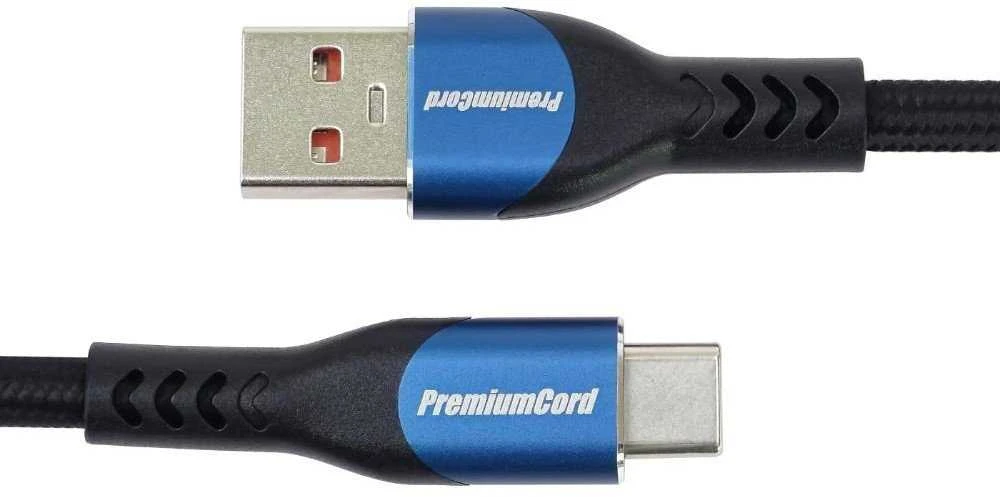„PremiumCord“ USB kabelis PREMIUMCORD USB-C į USB 2.0 kabelis, įkrovimas, 5A, 0,5 m