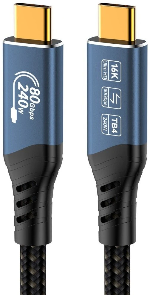 Kabelis USB PremiumCord PREMIUMCORD Kabelis USB4™ Version2.0 80Gbps 16K@60Hz 240W Thunderbolt 3 a 4 kabelis 1,2m