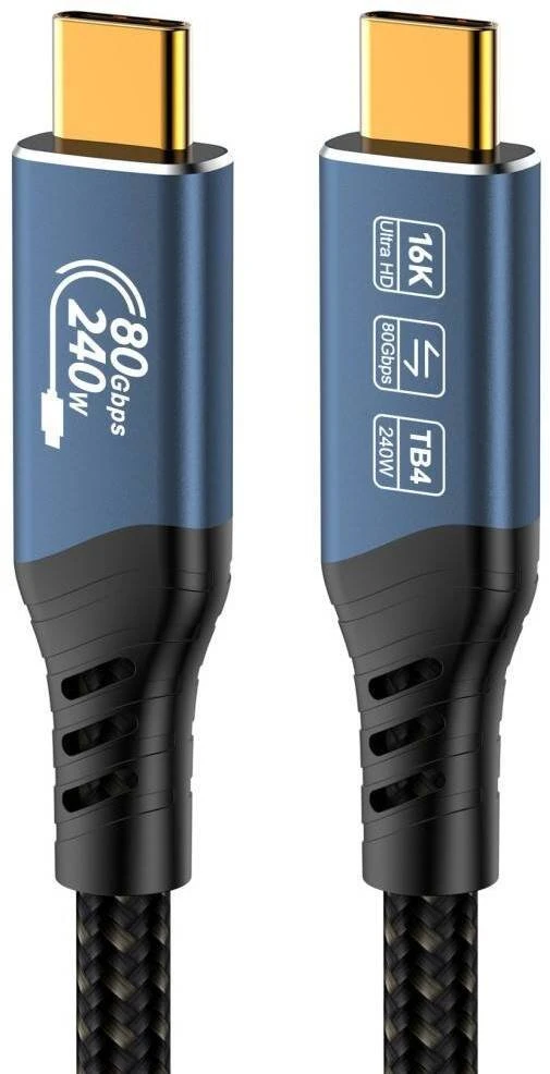 Kabelis USB PremiumCord PREMIUMCORD Kabelis USB4™ Version2.0 80Gbps 16K@60Hz 240W Thunderbolt 3 a 4 kabelis 1,5m