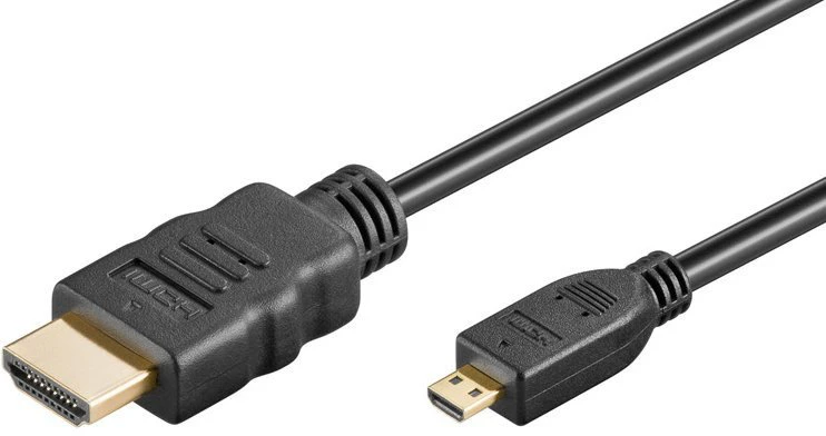 HDMI A į Micro HDMI kabelis su auksinėmis jungtimis