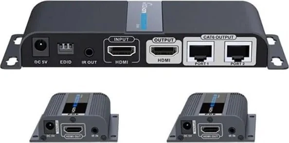 PremiumCord PREMIUMCORD HDMI 1-2 skirstytuvas + plėstuvas po CAT6/6a/7, FULL HD, 3D