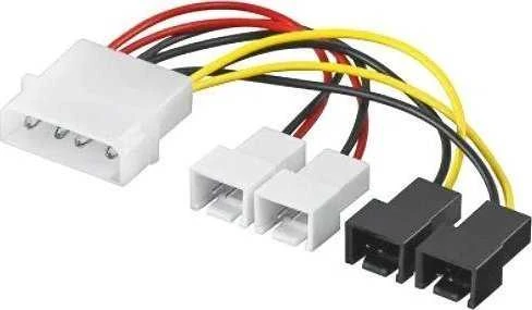PREMIUMCORD maitinimo laidas FAN 5,25"-2x 12V, 2x 5V TX 3pin
