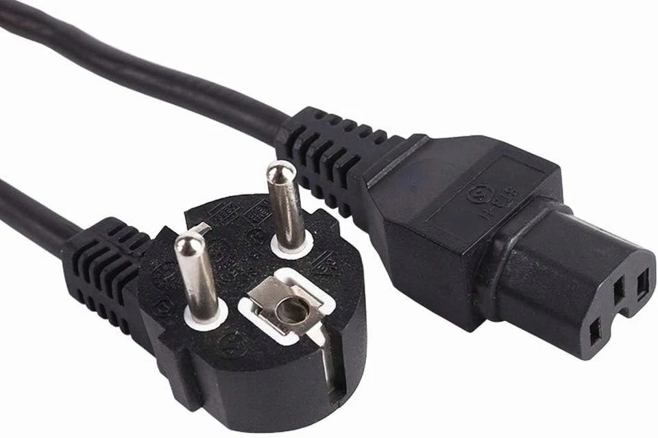 PremiumCord 230V maitinimo kabelis prie kompiuterio 2m IEC 320 C15 jungtis su grioveliu