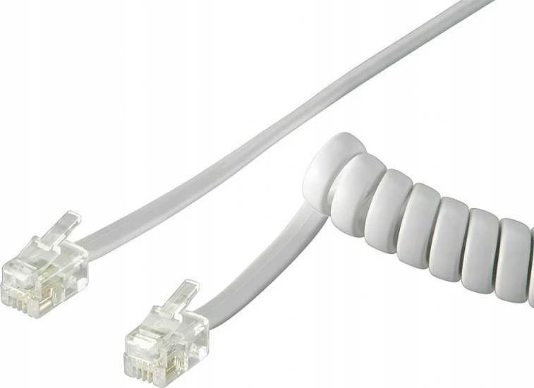 „PremiumCord PremiumCord“ telefono ragelio susuktas kabelis, 4 gyslų, 4 m – baltas