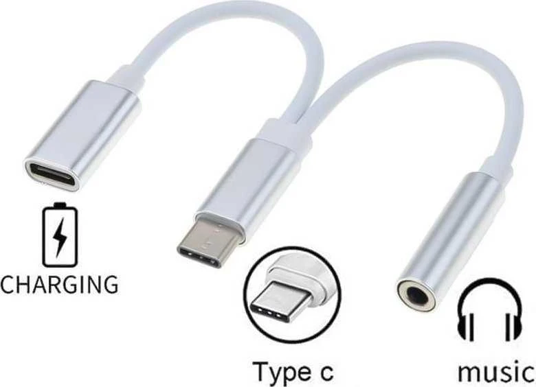 „PremiumCord“ adapteris – USB-C į 3,5 mm moterišką garso jungtį + USB C tipo įkrovimo lizdas
