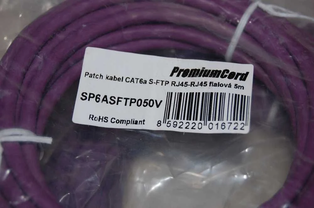 PremiumCord PREMIUMCORD Patch kabelis CAT6a S-FTP, RJ45-RJ45, AWG 26/7 5m filetowy