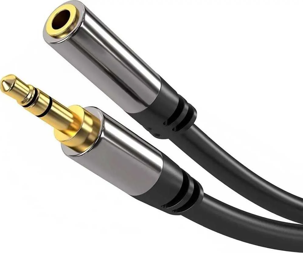 3,5 mm audio ilginamasis laidas su metalinėmis jungtimis