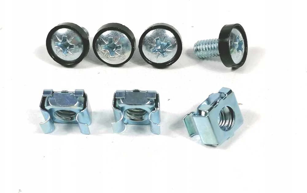 „PremiumCord Rack“ tvirtinimo rinkinys, 4x M6 varžtas, 4x veržlė, 4x plastikinė poveržlė