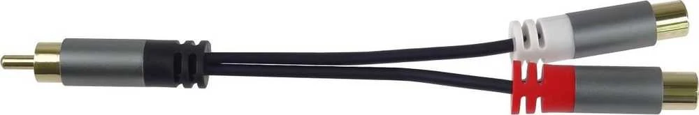 PremiumCord PremiumCord rozdvojka HQ CINCH Male - 2x CINCH Female 15cm