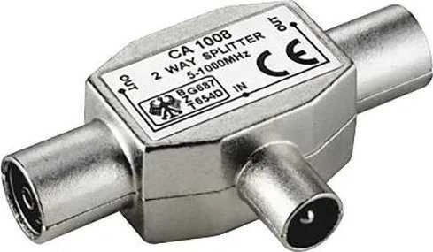 „PremiumCord“ televizoriaus antenos kombainas-dalytuvas IEC 75 Ohm 1xM-2xF