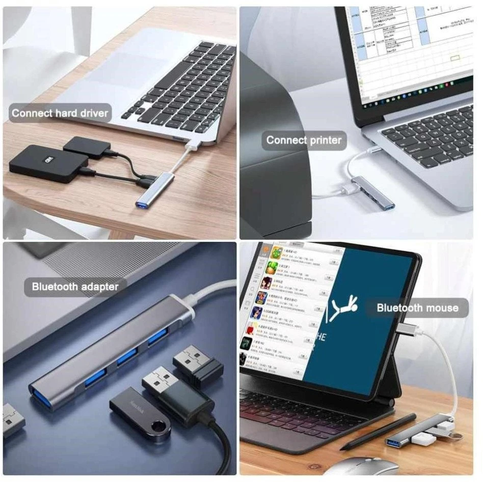 „PremiumCord“ šakotuvas USB3.2A į USB3.2 A + 3x USB2.0 A, „SuperSpeed 5Gbps“, aliuminio korpusas