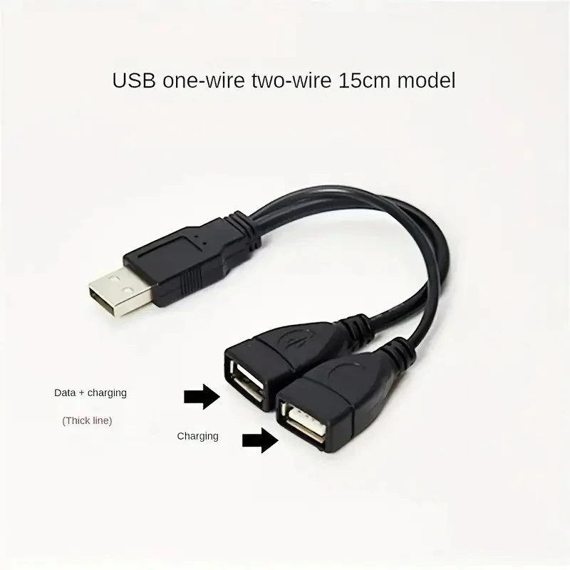 PREMIUMCORD USB 2.0 įkrovimo laidas, 15 cm, juodas