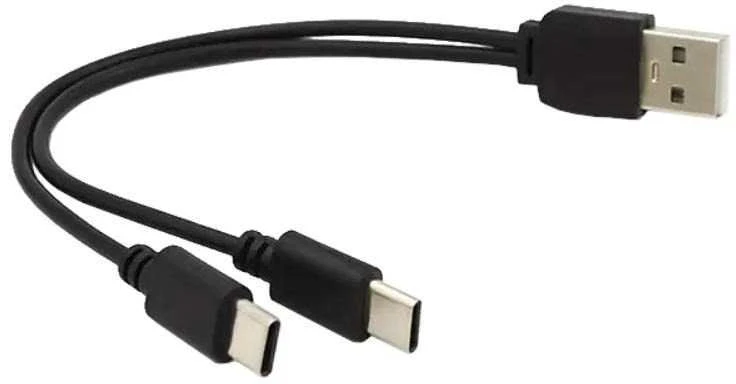 PREMIUMCORD USB 2.0 įkrovimo laidas, 2xUSB-C į USB, 15 cm, juodas