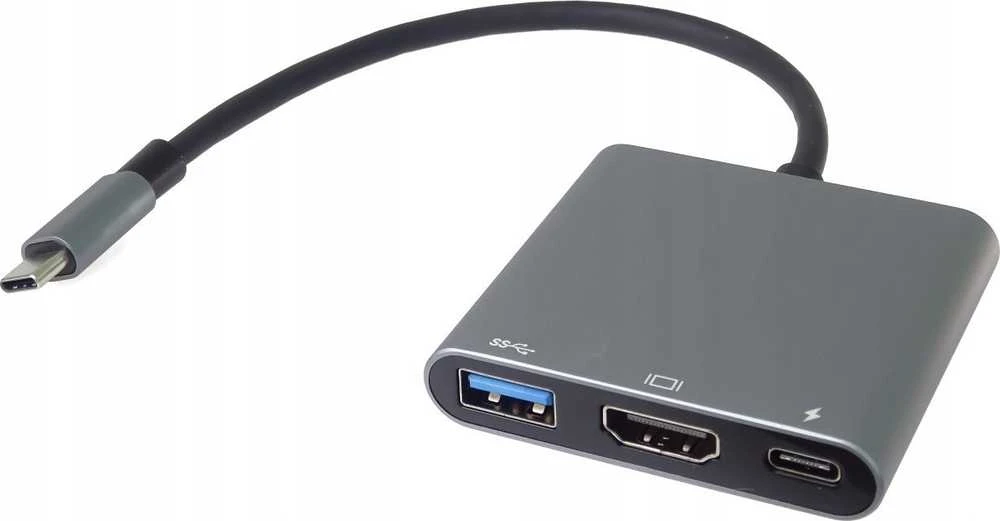 PremiumCord USB-C daugiafunkcis adapteris su trimis jungtimis
