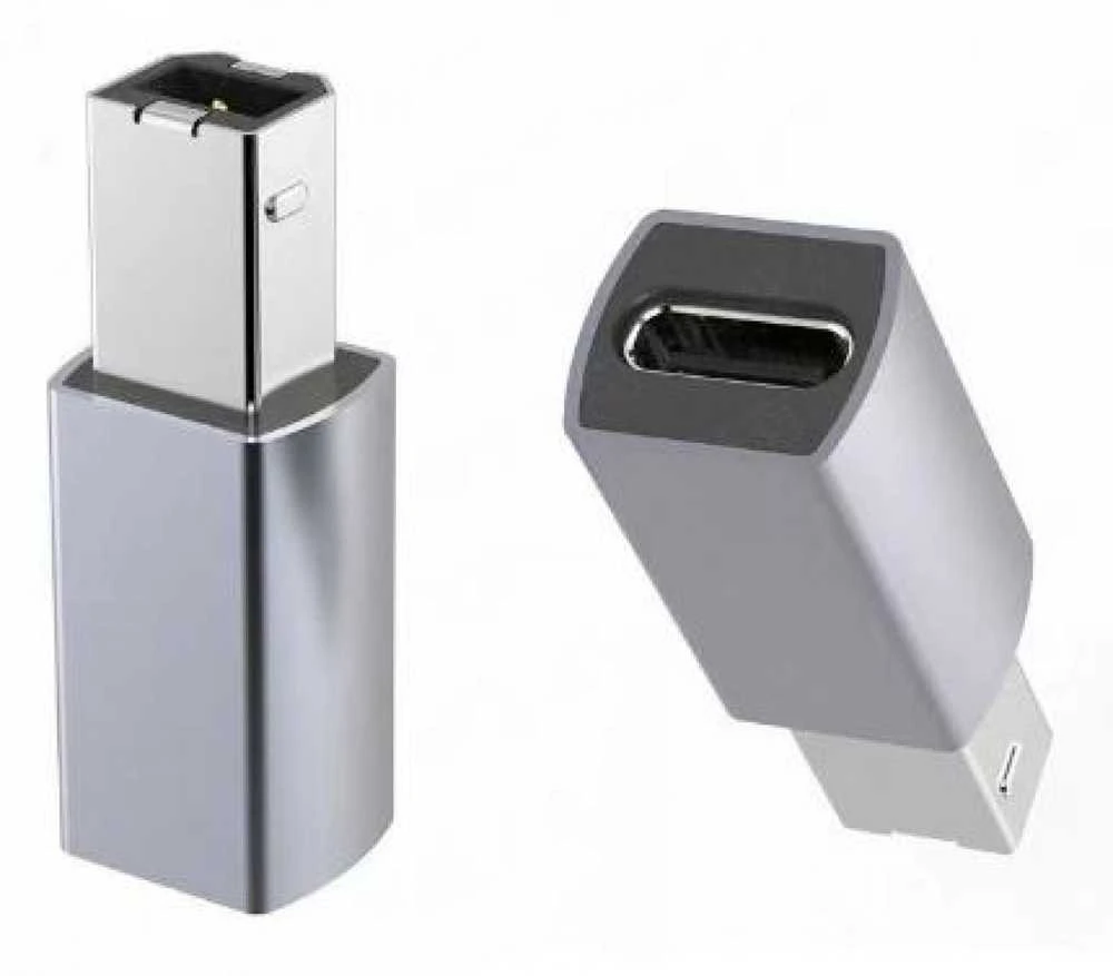 PremiumCord USB C į USB 2.0 B adapteris, dviejų nuotraukų kampas