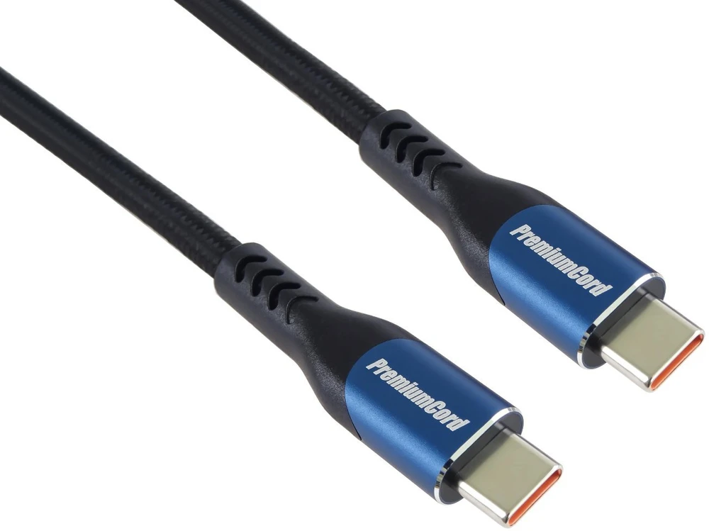„PremiumCord“ USB-C laidas (USB 3.2 GEN 2x2, 5A, 100W, 20Gbit/s) 0,5 m, medvilninis pintas