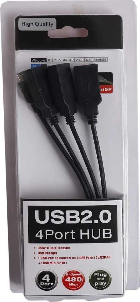 HUB USB PremiumCord PremiumCord USB2.0 HUB 4-portový Juodas cable