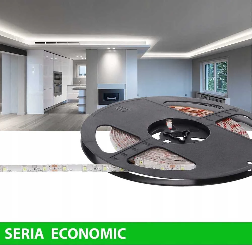 Prescot LED juostelė, IP63, 12V, SMD2835, 4.8W/M, 60 LED, šaltos šviesos, 5M/vnt., EH007-050-8-W