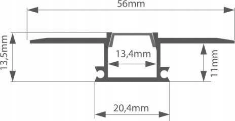 Prescot Prescot KOZMA-ALU-2M LED profilis sidabrinis
