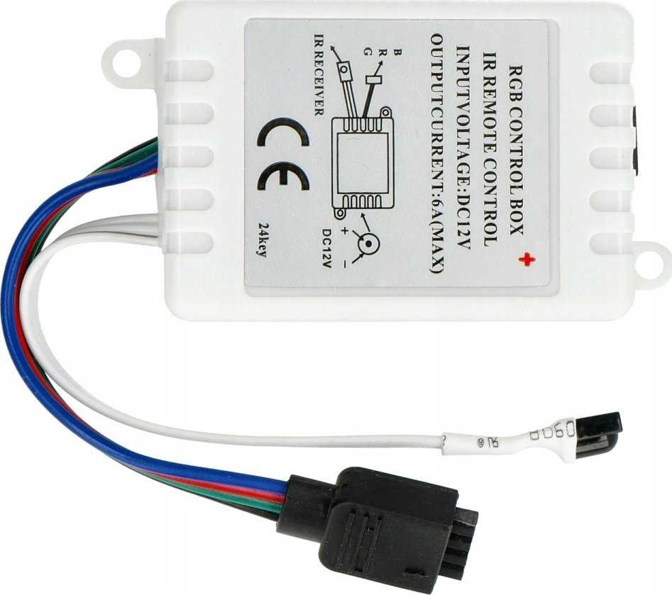 Prescot RGB LED juostų valdiklis su infraraudonųjų spindulių pulteliu 72W PR-RGB-72-24K-IR