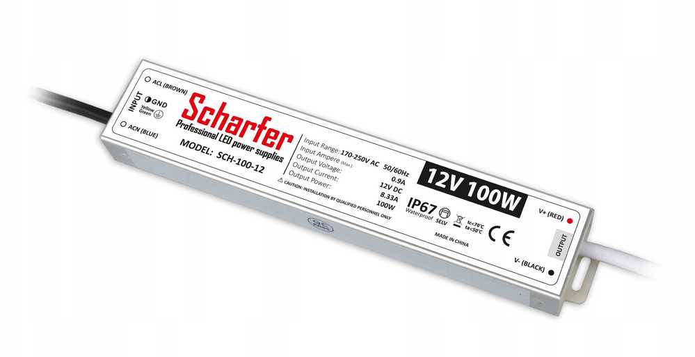 Prescot Prescot Scharfer SCH-100-12 LED hermetiškas maitinimo šaltinis 12V 100W baltas