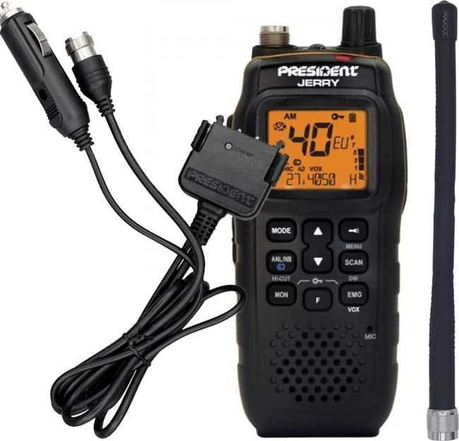 President Jerry ASC AM/FM CB Portable Radio Juodas
