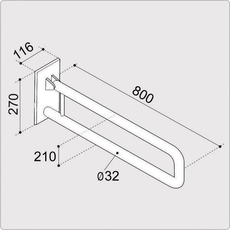 Ekotech Presto pakeliami turėklai 80 cm ERGOPLUS