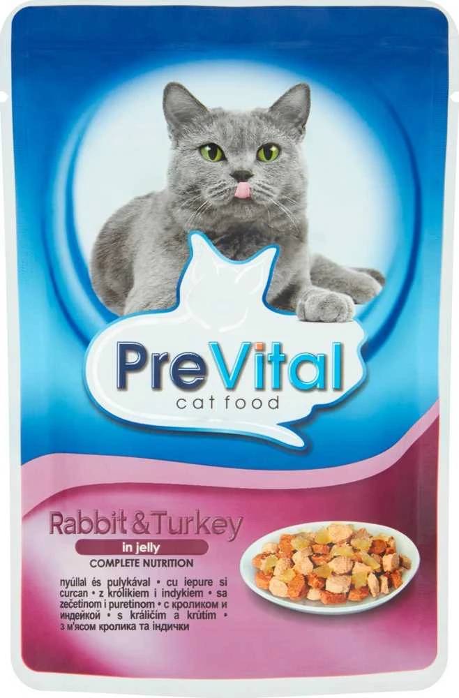 PREVITAL kalakutiena ir triušiena drebučiuose - šlapias kačių ėdalas - 100 g