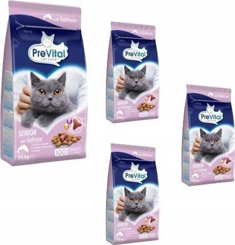 Kačių Maistas - PREVITAL Senior Lašišos Sausas 1.4kg