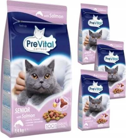 Kačių Maistas - PREVITAL Senior Lašišos Sausas 1.4kg