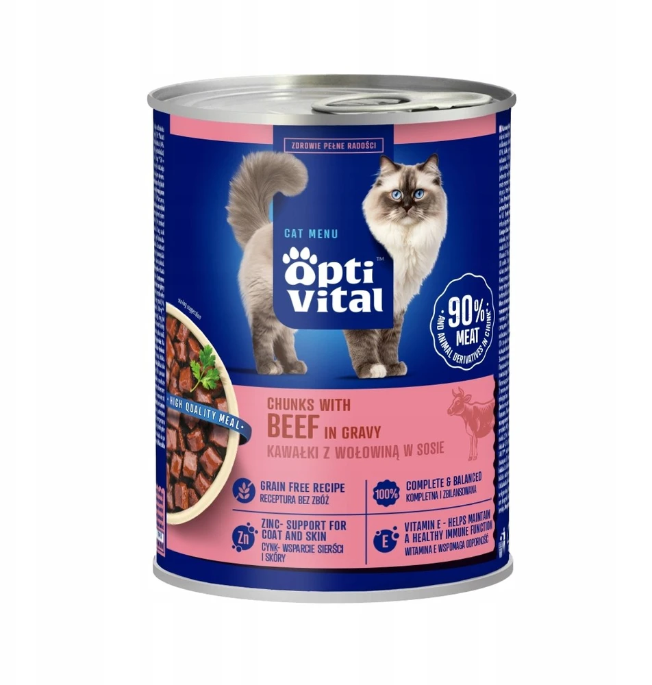 OPTIVITAL jautiena in gravy – šlapias kačių maistas – 415g