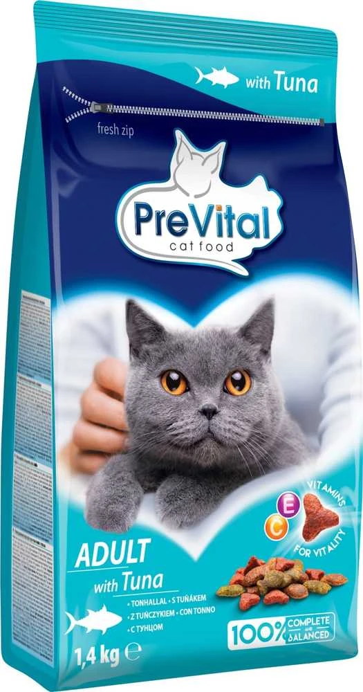 PREVITAL suaugusių tunų sausas kačių ėdalas - 1,4kg