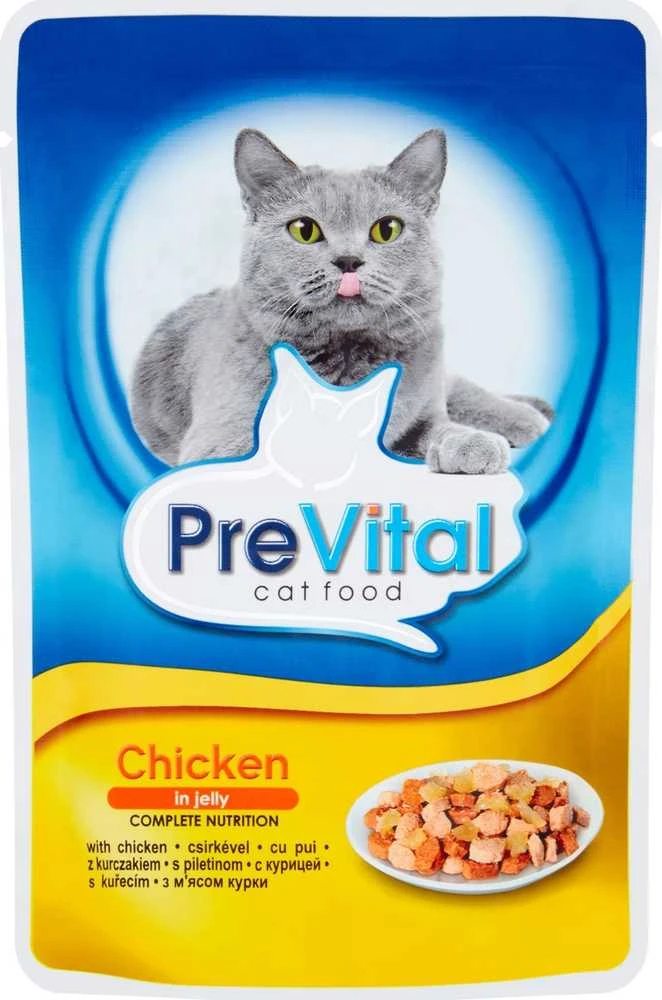 Kačių Maistas - PREVITAL Vištiena želė drėgnas kačių maistas 100g