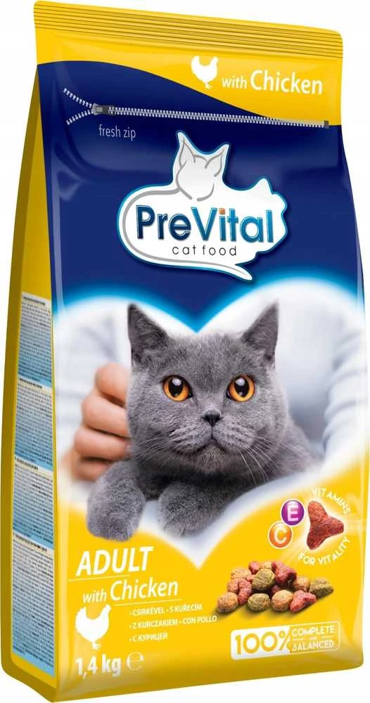 PREVITAL kačių maistas suaugusiems su vištiena - Sausas kačių maistas - 1,4kg