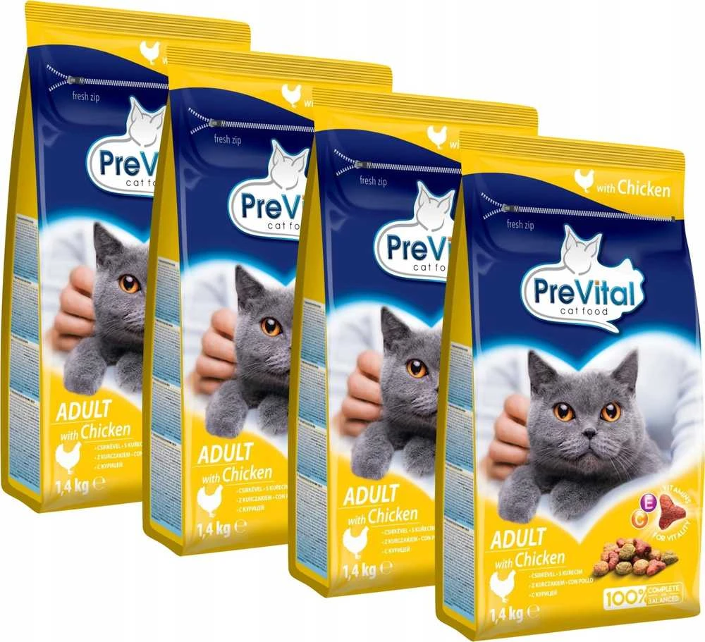 PREVITAL kačių maistas suaugusiems su vištiena - Sausas kačių maistas - 1,4kg