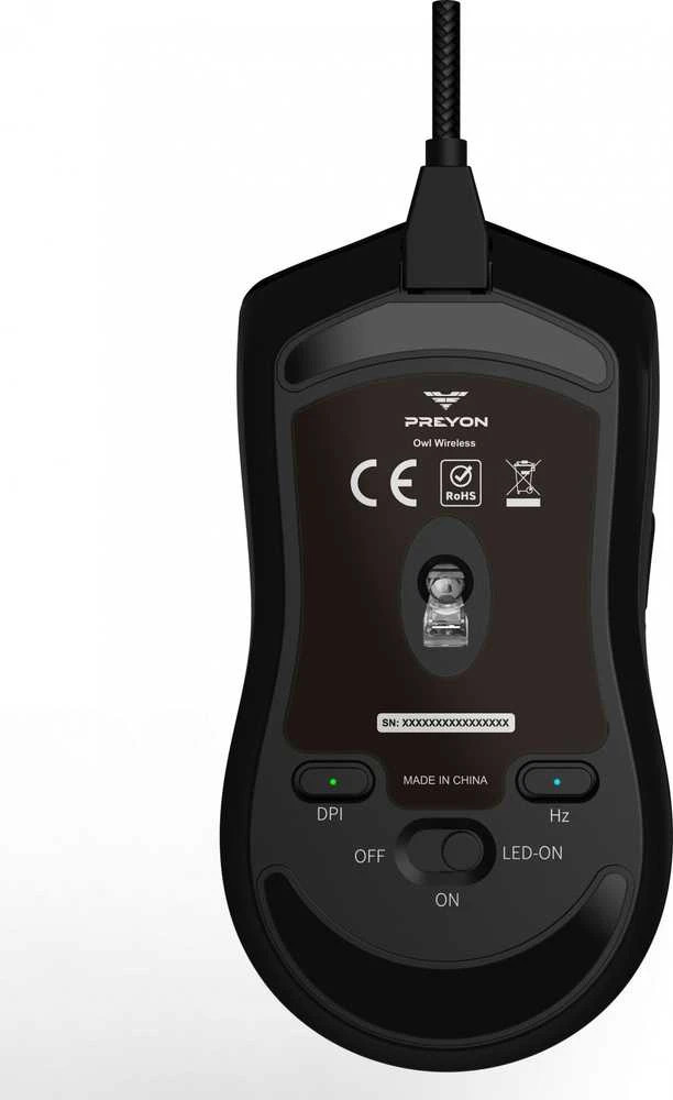 PREYON Owl belaidė žaidimų pelė| 16000 DPI