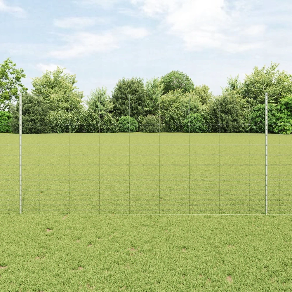 Lauko laukinė tvora su stulpais 25 x 1,2 m Sidabrinė Tinklelis